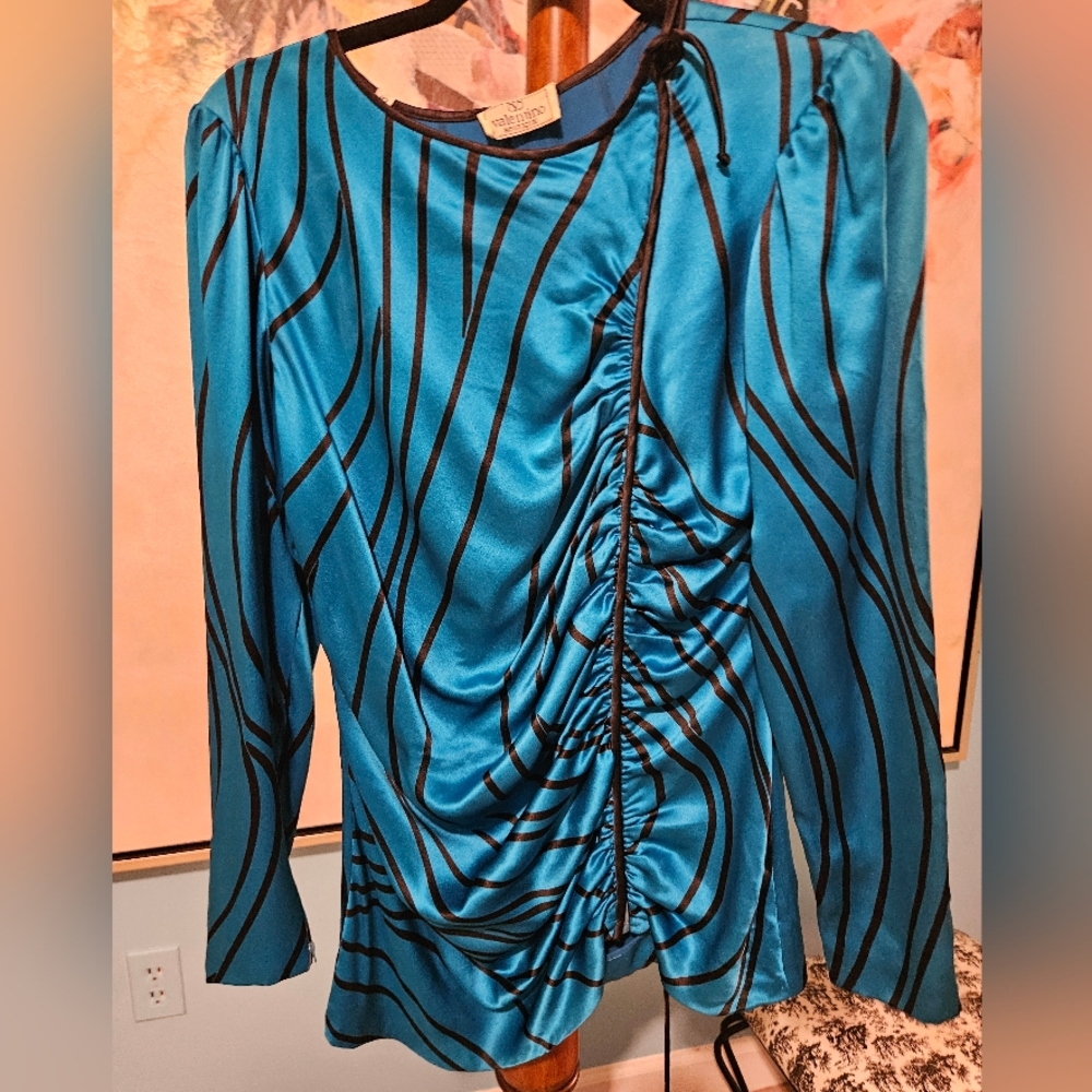 Valentino Blue Striped Women's Top